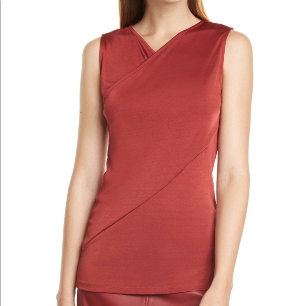 HUGO BOSS dark red wrap-style shell